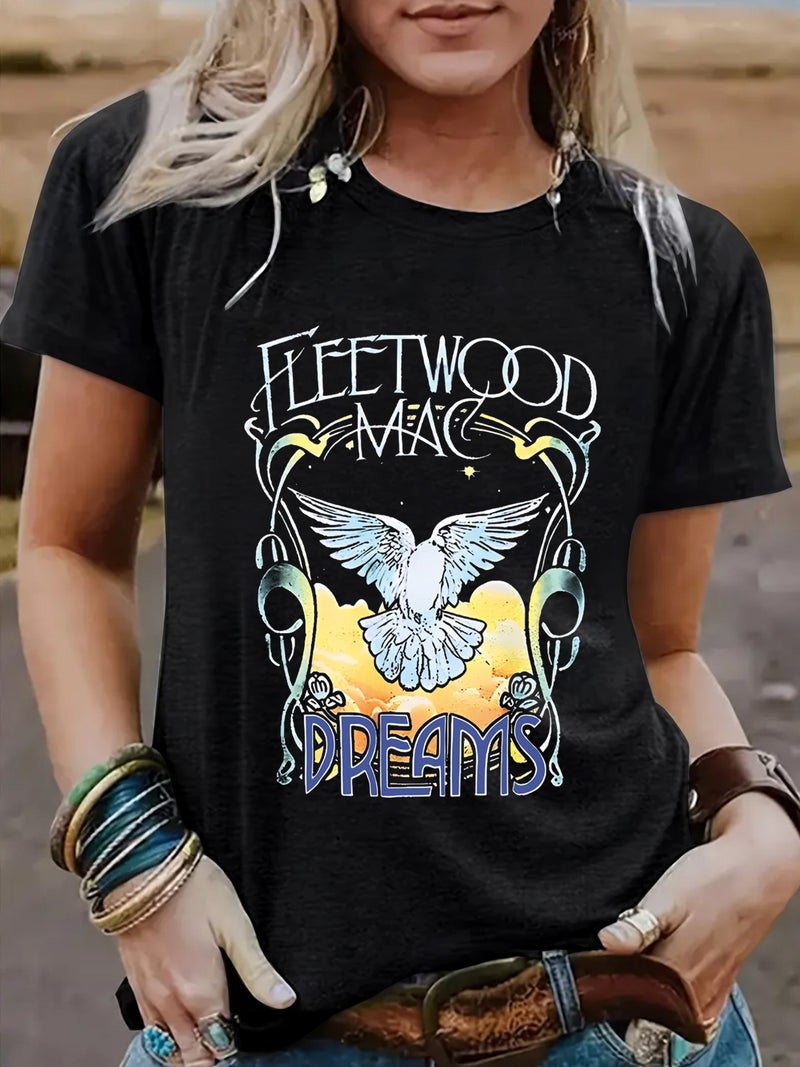 Summer Women'S Pigeon Pattern Round Neck Short Sleeve Leisure Fashion Explosion T-Shirt E-Commerce - Image 5