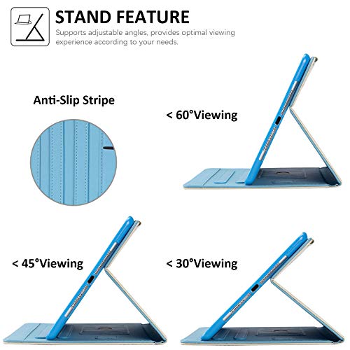 Dteck PU Leather Folio Folding Adjustable Stand Auto Wake/Sleep Smart Wallet Case for iPad 9.7 inch (2018/2017, Air 1/2, 6th/5th Gen), Shiny Cat - Image 5