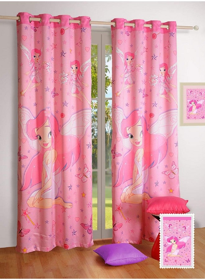 Swayam 1 Pc Digitally Printed 7.5 Feet Kids Curtains for Kids Room, Nursery, Bedroom Playroom -Pink - Image 1