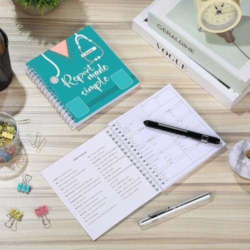Pajean 4 Pcs Nurse Report Sheet Notebooks with Medical Pens Light Made Simple Pocket Journals Spiral Essentials Notepads for Nurse Appreciation Gifts Rn Student Clinical Supplies(Wide) - Image 4