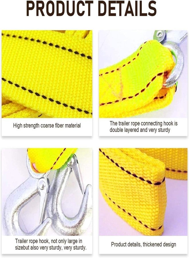 TRADY Heavy Duty Car Towing Rope with Double Steel Safety Hooks | High Strength Nylon Tow Strap for Cars, SUVs, Jeeps & Vans | Emergency Vehicle Recovery, Breakdown & Roadside Assistance Tool - Image 3