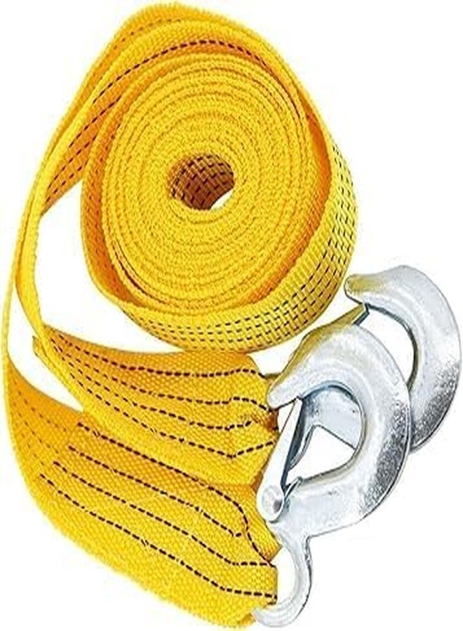 TRADY Heavy Duty Car Towing Rope with Double Steel Safety Hooks | High Strength Nylon Tow Strap for Cars, SUVs, Jeeps & Vans | Emergency Vehicle Recovery, Breakdown & Roadside Assistance Tool - Image 1