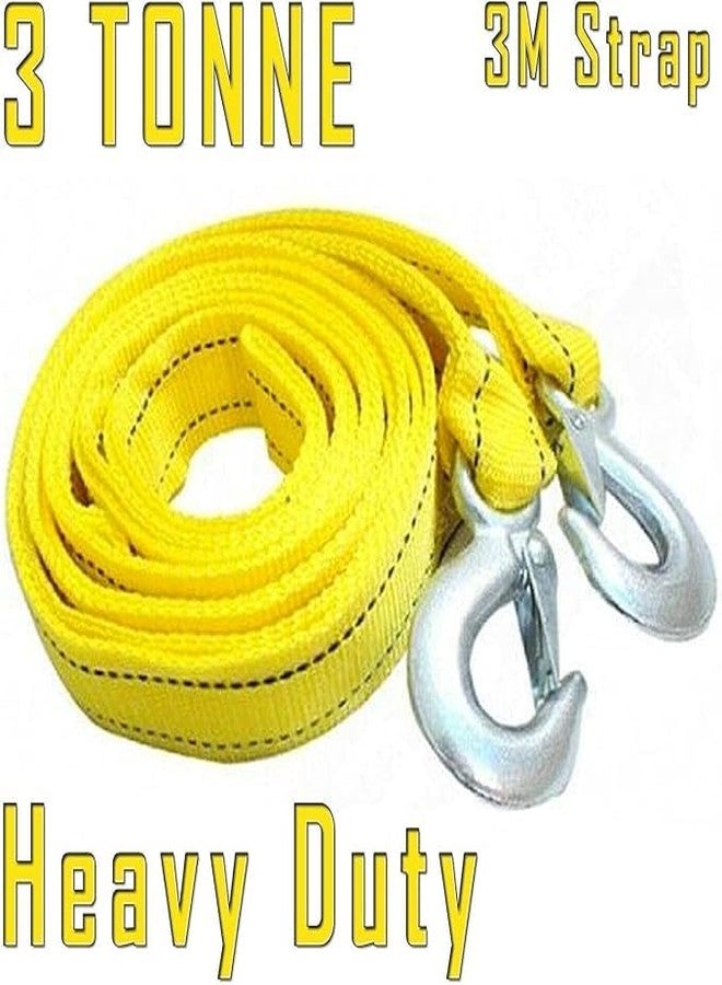 TRADY Heavy Duty Car Towing Rope with Double Steel Safety Hooks | High Strength Nylon Tow Strap for Cars, SUVs, Jeeps & Vans | Emergency Vehicle Recovery, Breakdown & Roadside Assistance Tool - Image 2