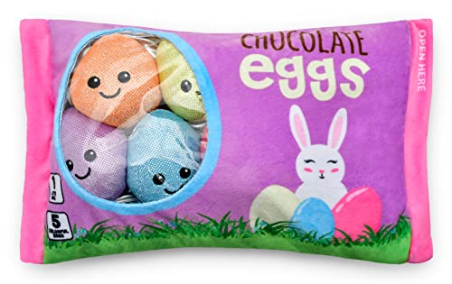 iscream Play with Your Food! Shiny Foil Easter Eggs Fleece Play Pillow Set with Embroidered Accents - Image 1