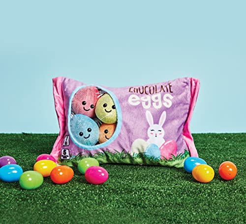 iscream Play with Your Food! Shiny Foil Easter Eggs Fleece Play Pillow Set with Embroidered Accents - Image 3