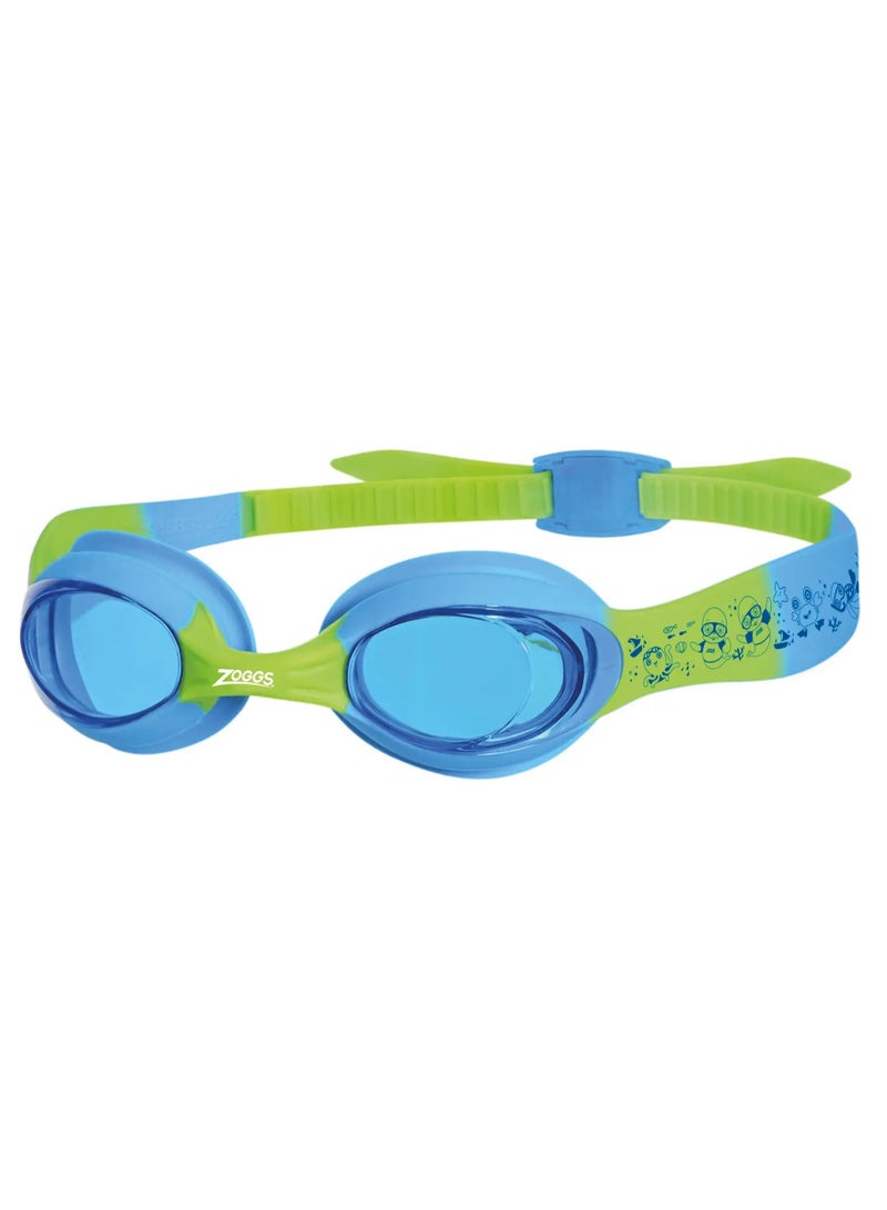 ZOGGS Little Twist Swimming Goggles With Anti-Fog And Uv Protection Blue Green & Tinted Blue Lens 0-6 Yrs - Image 1