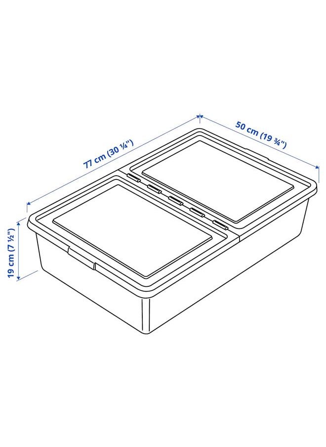 Generic Storage box with lid, white, 50x77x19 cm  - Image 5