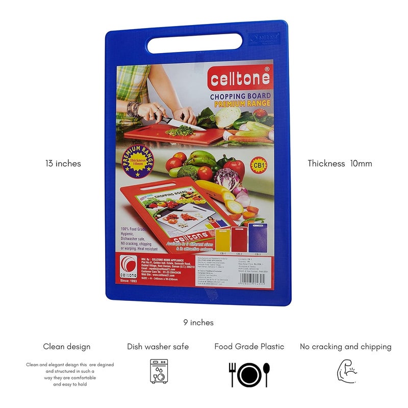 celltone Chopping Board with Chefs Knives Set Stainless Steel Premium Kitchen Knives Chefs Knife Big and SmallPack of 2 Knives Blue - Image 2