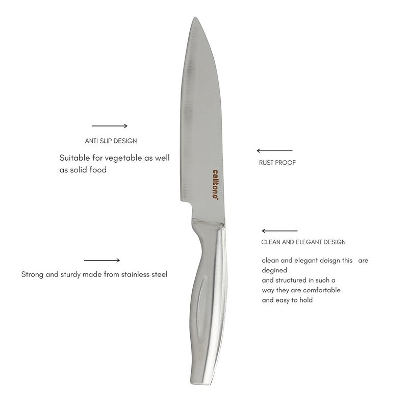 celltone Chopping Board with Chefs Knives Set Stainless Steel Premium Kitchen Knives Chefs Knife Big and SmallPack of 2 Knives Blue - Image 4