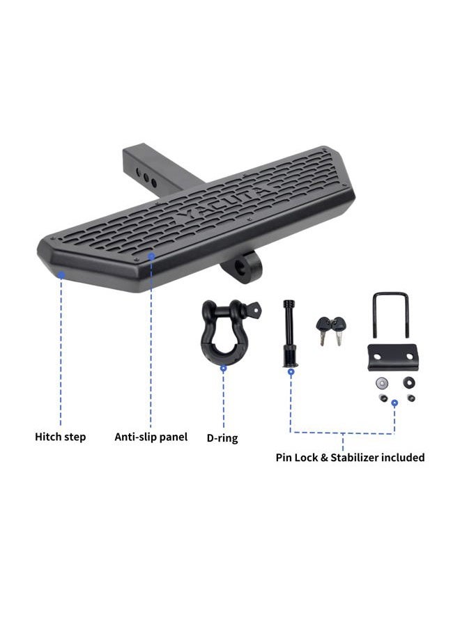 YACUTA Tow Hook Hitch Step, Rear Truck Step for Pet Jump in and Out Pickup Truck, Trailer or SUV. Solid and Easy Install with Lock Pin Keys，Size ‎6.3 x 23.8 x 4.6 inch. - Image 4