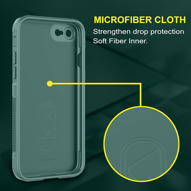 ZAPCASE Back Case Cover for iPhone 7/8 / Se 2020 | Compatible for iPhone 7/8 / Se 2020 Back Cover | Liquid Silicon Magic Case with Camera Protection | Dark Green - Image 4