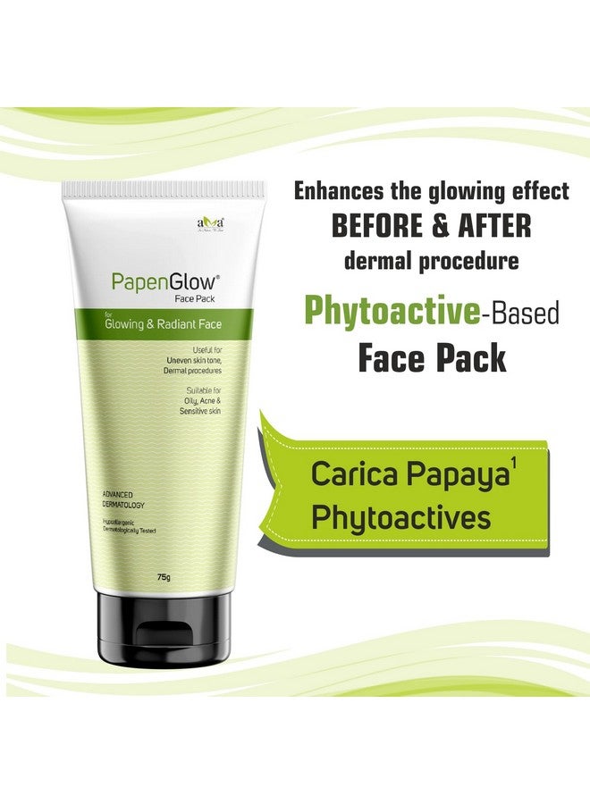Vegetal PapenGlow Phytoactive Face Pack for Glowing Skin, 75g, Suitable for Oily, Acne & Sensitive Skin Pack of 4 75gm Each - Image 3