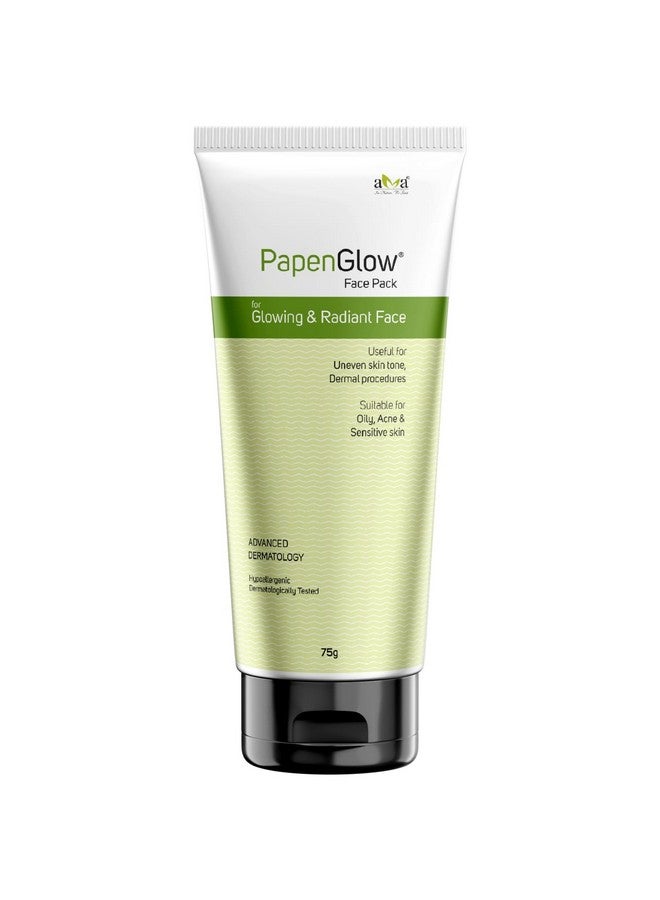 Vegetal PapenGlow Phytoactive Face Pack for Glowing Skin, 75g, Suitable for Oily, Acne & Sensitive Skin Pack of 4 75gm Each - Image 1