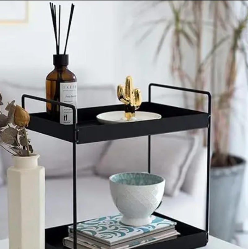 Clazkit Iron 2-Tier Countertop Kitchen Organizer | Tiered Shelf Storage Rack, Counter Top Organiser Storage Shelf for Home Kitchen and Bathroom - Image 2