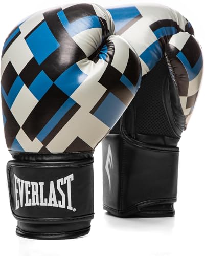Everlast Spark Boxing Training Gloves 12 oz Blue Grid - Image 1