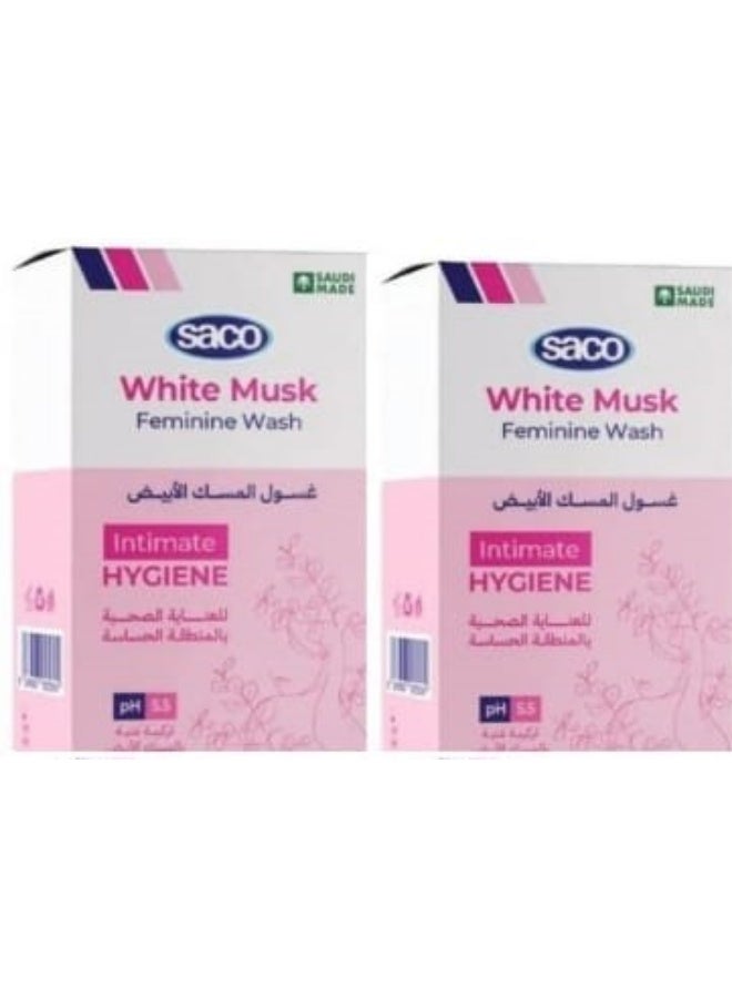 ساكو غسول المنطقة الحساسة برائحة المسك الأبيض من ساكو (عبوة من قطعتين)