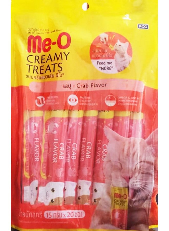 Me-O Me-O All Life Stages Creamy Cat Treat Crab Flavor (Pack of 20 Sticks) - Image 1