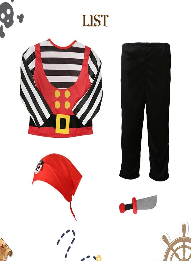 VZQI Pirate Costume Kids Toddlers and Boys Girls with Pirate Accessories Cosplay Dress Up Set for Halloween M - Image 3