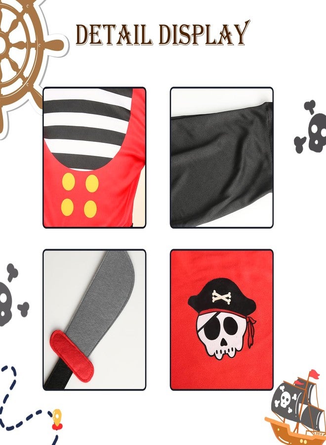 VZQI Pirate Costume Kids Toddlers and Boys Girls with Pirate Accessories Cosplay Dress Up Set for Halloween M - Image 5