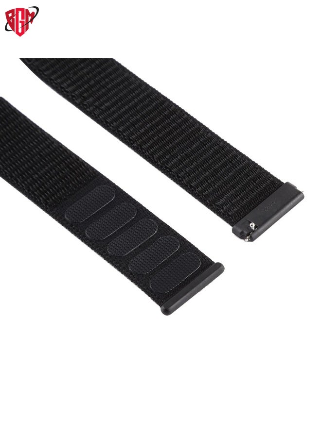 BGM Watch Band Strap For Fitbit Versa / Versa 2 Nylon Watch Band with Hook and Loop Fastener(Black)  - Image 4