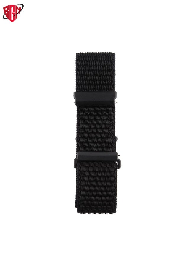 BGM Watch Band Strap For Fitbit Versa / Versa 2 Nylon Watch Band with Hook and Loop Fastener(Black)  - Image 2