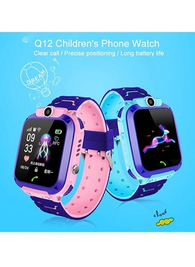 ELTRAZONE - Waterproof Touching Screen Intelligent Smart Watch With SOS Call Voice Chat Alarm Clock Compatible For Android and iOS Phone Blue - Image 1