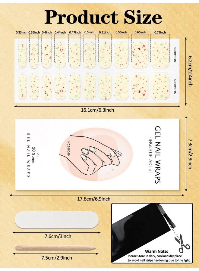 TOROKOM Emi Cured Gel Nail Strips Torokom Beige Yellow Gel Nail Stickers Long Lasting Full Nail Wraps Strips, Includes Cuticle Stick, Nail File For Diy Manicure Decorations Uv/Led Lamp Required - Image 4