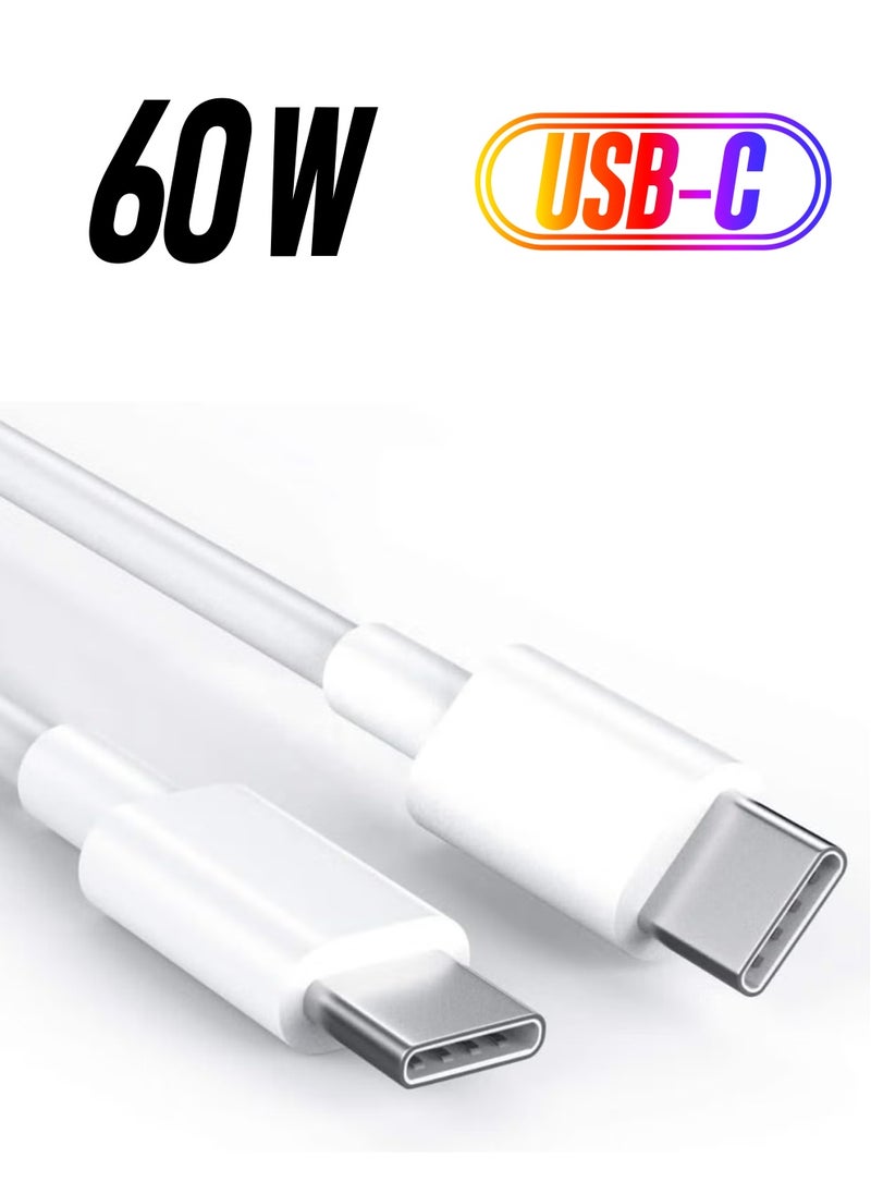 TIGER - USB C Cable 60W | USB-C to USB-C Charger Cable for iPhone 15, MacBook Pro 2020, iPad Pro 2020, Nintendo Switch, Samsung Galaxy S20 Plus, S9 Plus, Pixel, Laptops, and More - Image 1