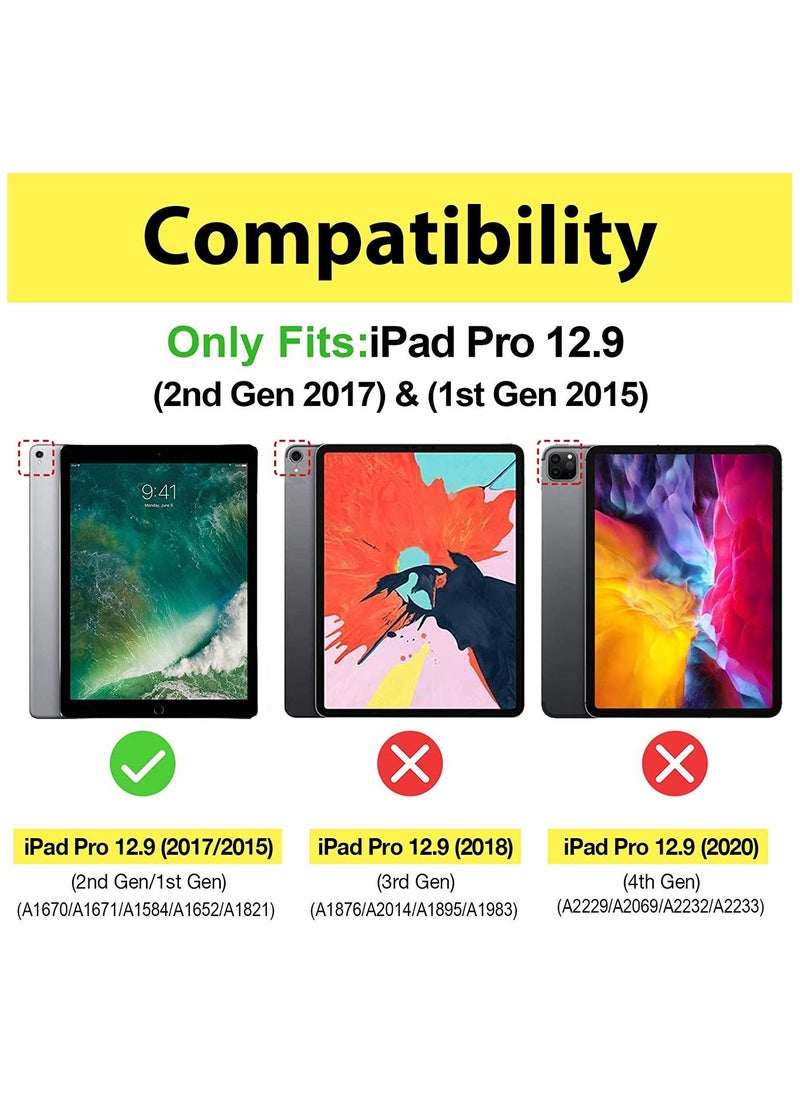Procases - iPad Pro 12.9 2017/2015 Case (Old Model, 1st & 2nd Gen), Ultra Slim Lightweight Stand Smart Case Shell with Translucent Frosted Back Cover for Apple iPad Pro 12.9 Inch -Navy - Image 1