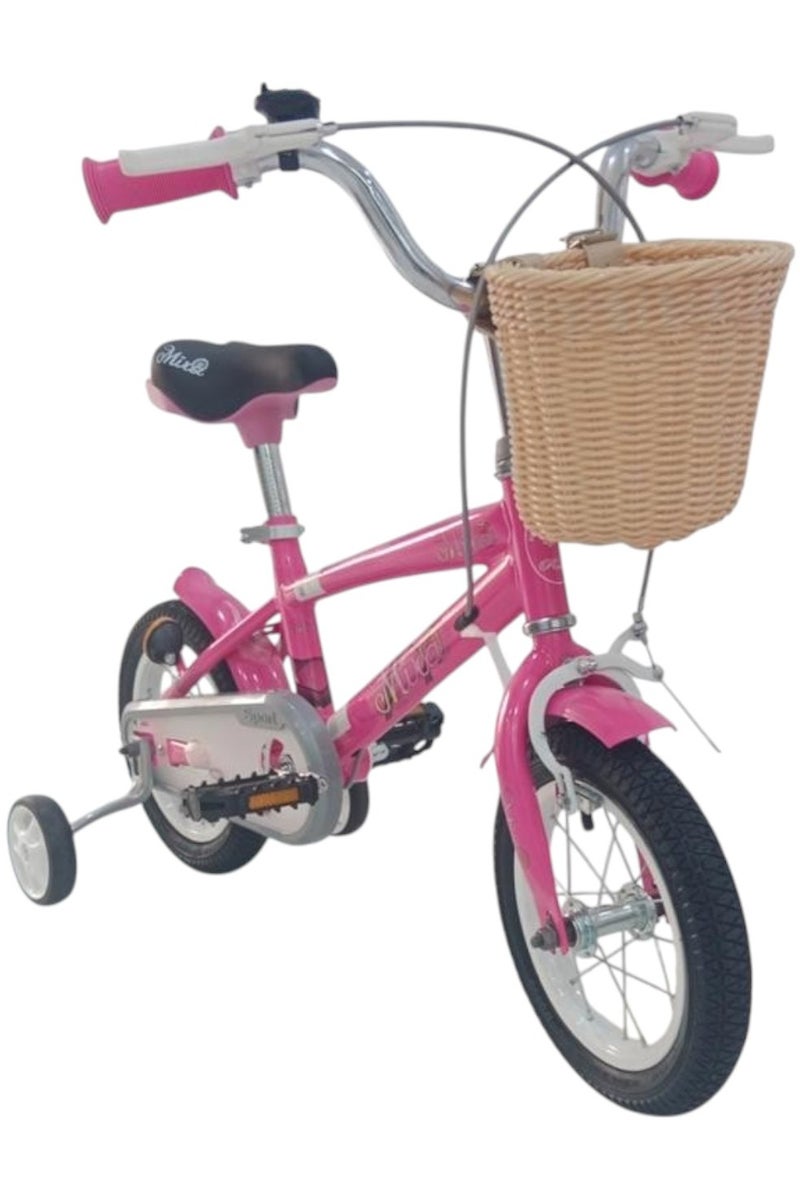 ميرا دراجة ميرا للبنات - دراجة أطفال ١٢ بوصة مع عجلات تدريب وسلة أمامية - Image 1