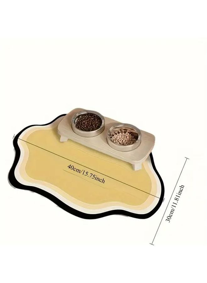 Pink Quick Dry Absorbent Non Slip Cat Bowl Mat Pet Feeding Placemat Indoor Use - Image 3