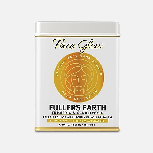 Face Glow Fullers Earth wTurmeric Sandalwood 12 Individual Sachets of Multani Mitti 10 gm each Reusable Brush Tray Included Timeless Radiance Face Mask for Healthy Looking Skin Chemical