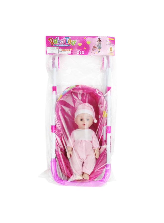 Children's Toys Girls Play House Stroller With Dolls Baby Kindergarten Children's Clothing Amusement Park Batch-Color:Rainbow With Peng Iron Cart +335 Color Dress Princess - Image 5
