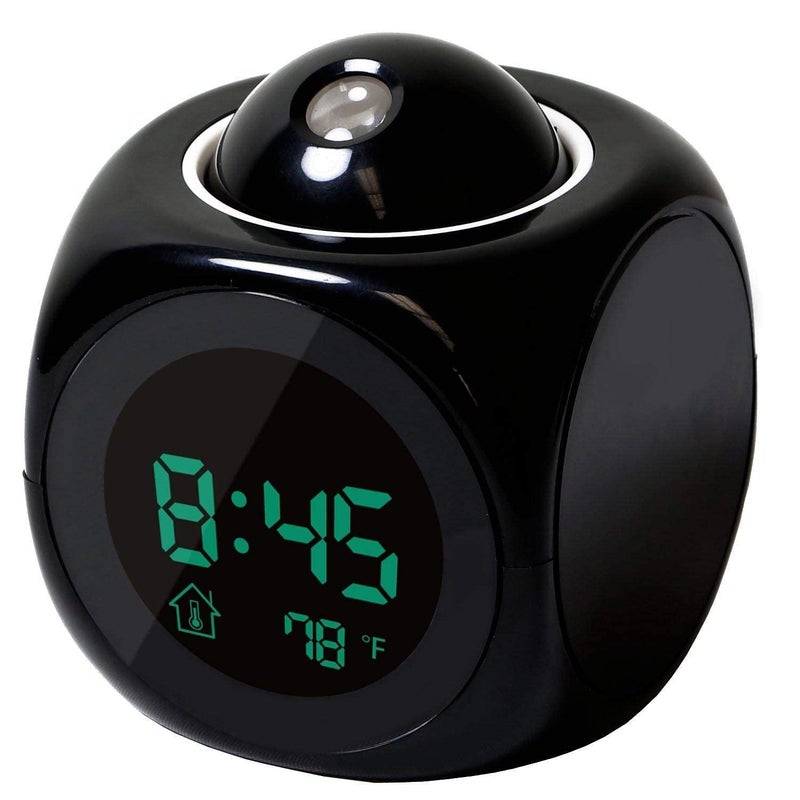 Digital LCD Talking LED Projection Alarm Clock (Black) - Image 2