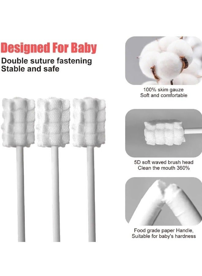 10/20/30/50/100PCS Baby Oral Tongue Cleaning Toothbrush, Disposable Baby Oral Cleaner, Newborn Oral Cleaning Stick, Soft Gauze Toothbrush, Suitable for babies and children 0-3 years old - Image 2