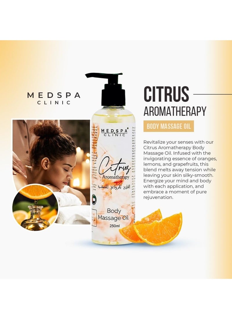 MEDSPACLINIC Sandalwood, Citrus, Oud, Eucalyptus Aromatherapy Body Massage Oil 250ml each Combo Pack  - Image 5