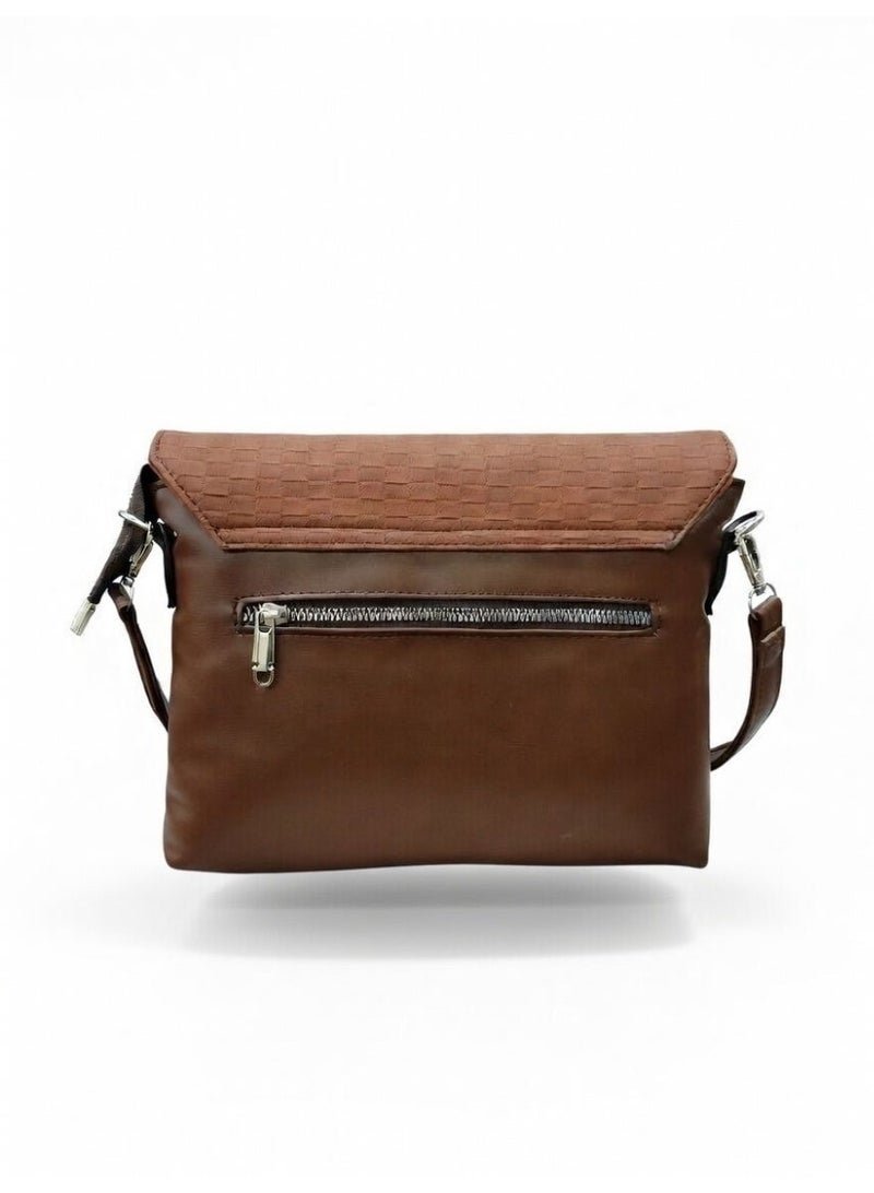 Elegant Woven Shoulder Bag for Women – Classic Style with Modern Comfort - Brown - Image 2