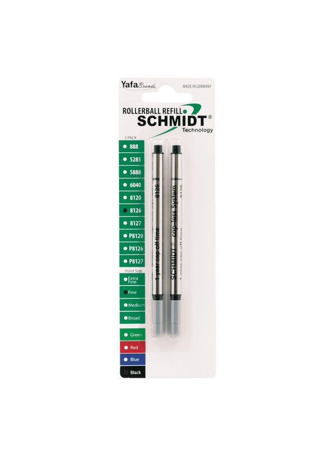 شميت 8126 قلم حبر جاف طويل بدون غطاء، برأس رفيع، 0.6 مم، أسود، عبوة من 2 عبوة (Sc58123) - Image 1