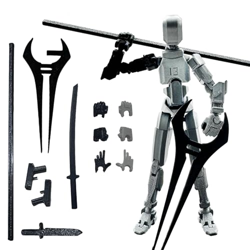 QAONIE 3D Printed 554inch MultiJointed Action Figures Dummy13 Full Body Mechanical Movable Toy Multiple Accessories Hand Painted Figure Desk Decoration Creative Gifts ZBlack Hand - Image 1