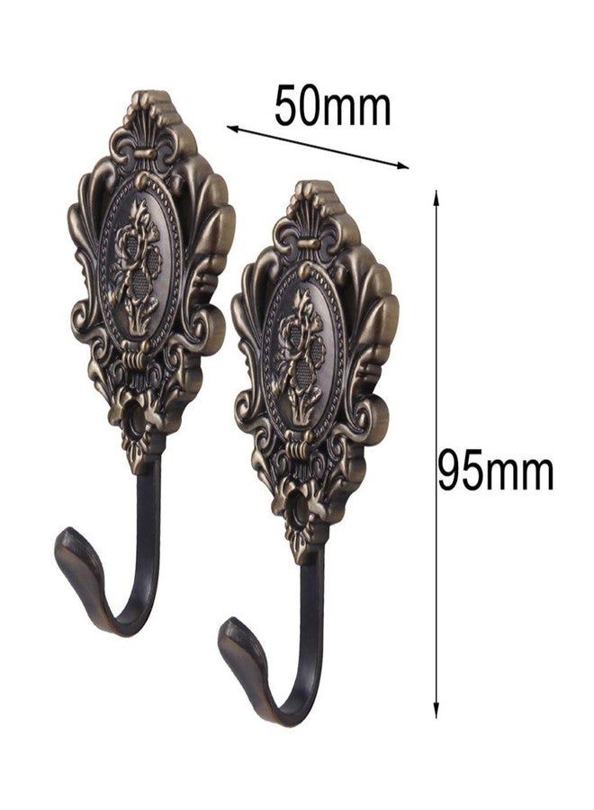 ARTIBETTER 2Pcs Vintage Zinc Alloy Curtain Holdbacks with Rose Pattern Bronze Drapery Tieback Hooks for Window Treatment Wall Mount Curtain Holders for Home D Cor - Image 3