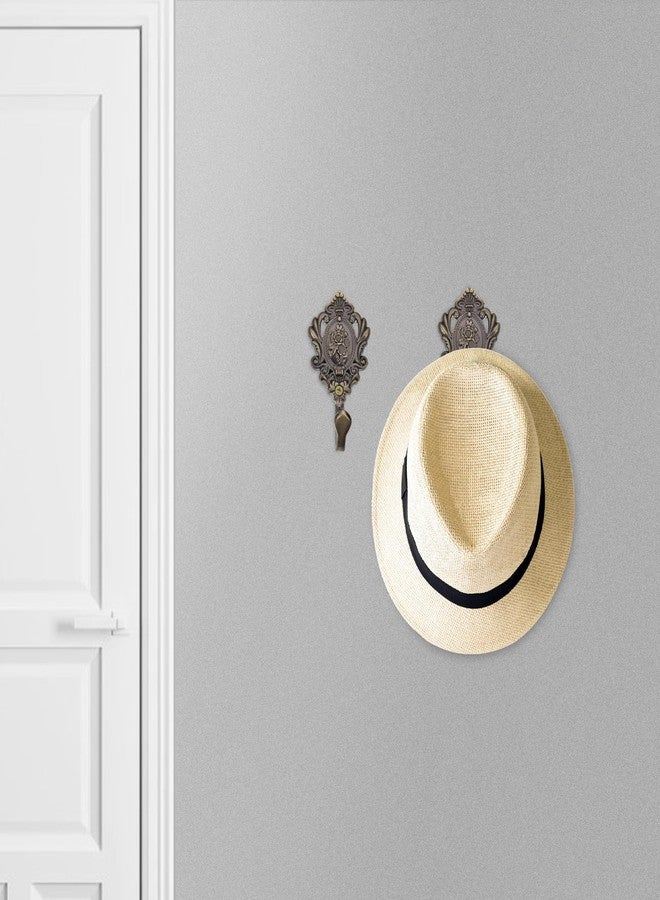 ARTIBETTER 2Pcs Vintage Zinc Alloy Curtain Holdbacks with Rose Pattern Bronze Drapery Tieback Hooks for Window Treatment Wall Mount Curtain Holders for Home D Cor - Image 2