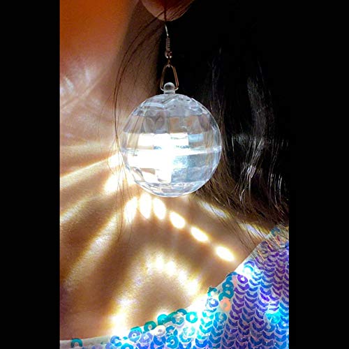 FlashingBlinkyLights LED Light Projecting Disco Ball Light Up Earrings for Women - Image 4