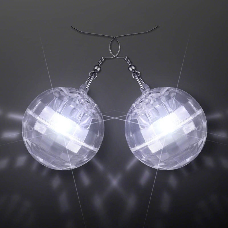 FlashingBlinkyLights LED Light Projecting Disco Ball Light Up Earrings for Women - Image 2