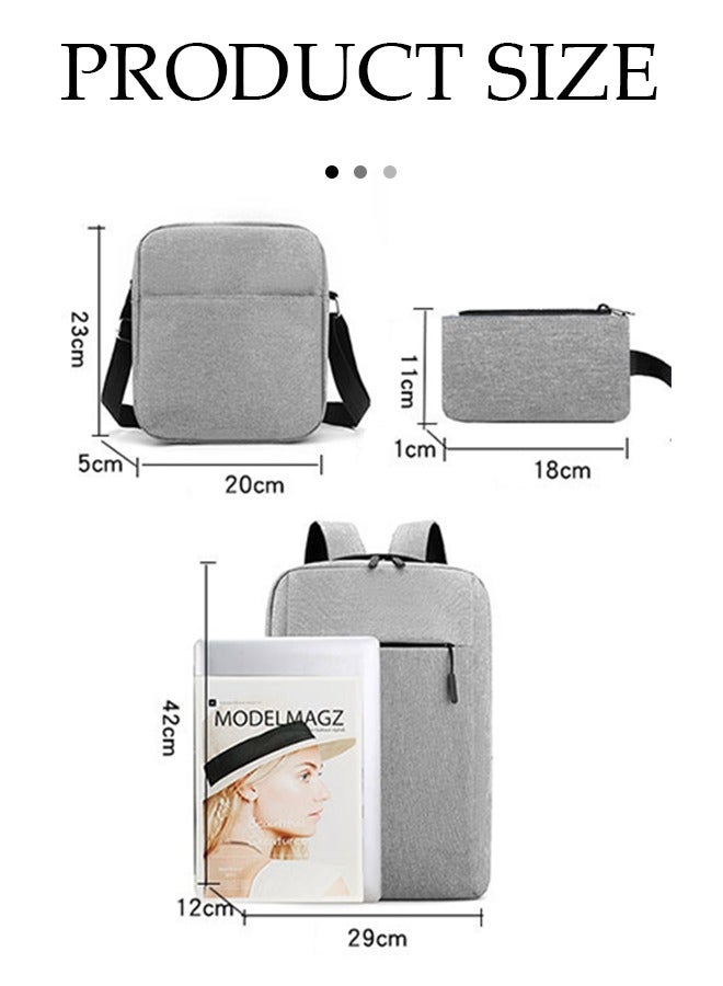 DUNISO Computer backpack new business backpack large capacity student travel backpack multifunctional three piece set backpack, used for school, business, and travel - Image 2