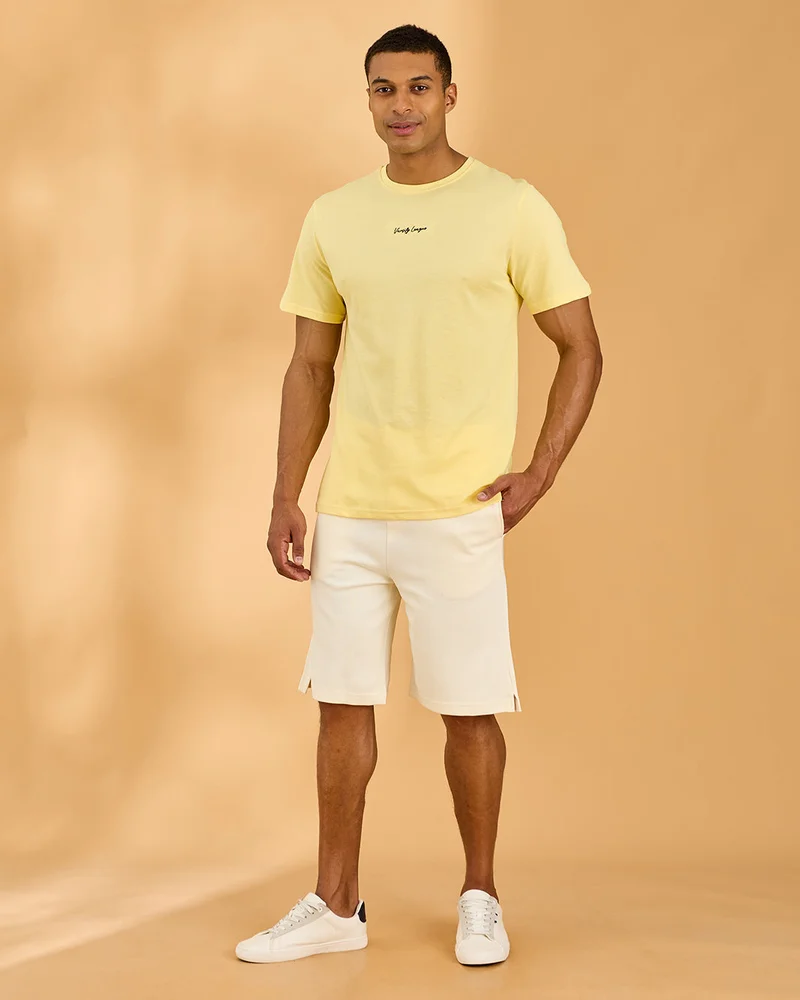 Redtag Men Beige Pique Active Shorts