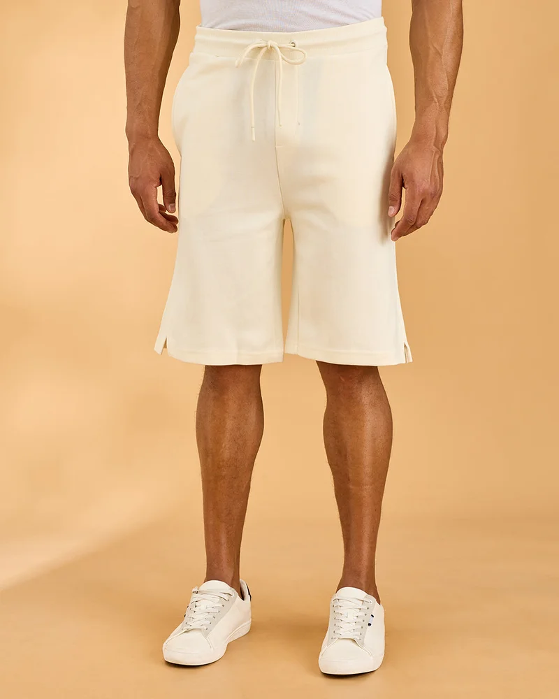 Redtag Men Beige Pique Active Shorts