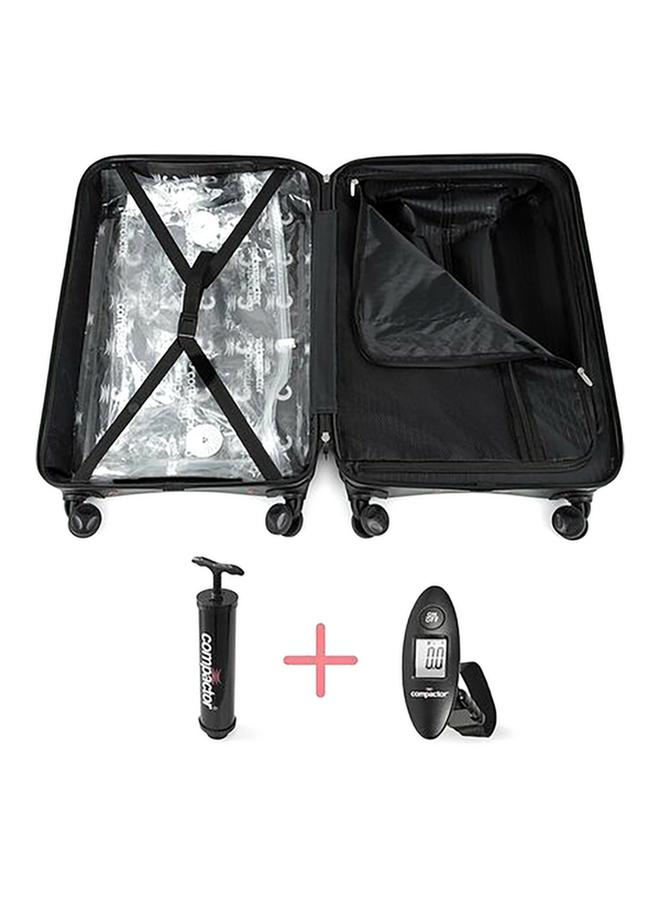 COMPACTOR 4-Wheel Hybrid Hard Shell Convenient Luggage Trolley Black Small - Image 2