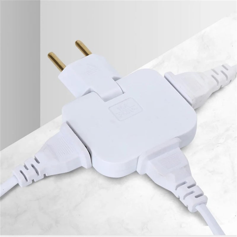 Rotate Plug EU Converter 3 in 1 Rotatable Outlet Extender 180 Degree Extension Plug with Foldable Multi Plug Mini Slim Wireless Outlet Adapter - Image 2