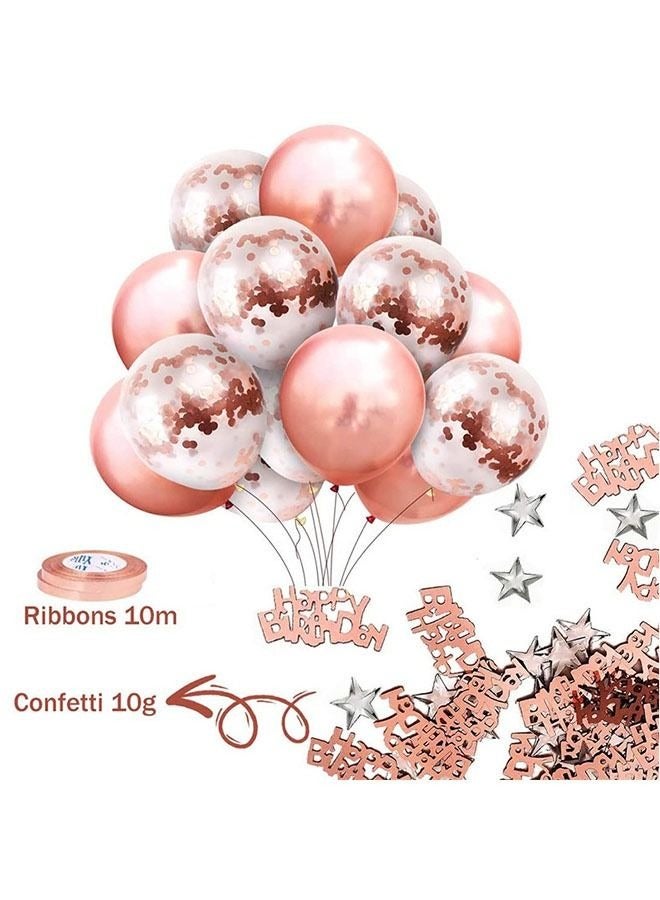 MIXDE Rose Gold Birthday Party Decorations Set Rose Gold Balloon Set - Image 4