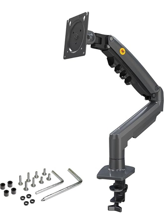 NBBAYO Full Motion Swivel Computer Monitor Stand with Gas Spring Arm and Tilt Angle Height Adjustable for 17-30 inch Screens VESA 75x75/100x100mm with Clamp, Grommet Mounting Base F80 - Image 2